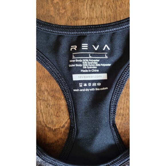 Reva Wear Women's Double Layer Tank Top Racerback Black & Gray Size Large - Picture 3 of 3